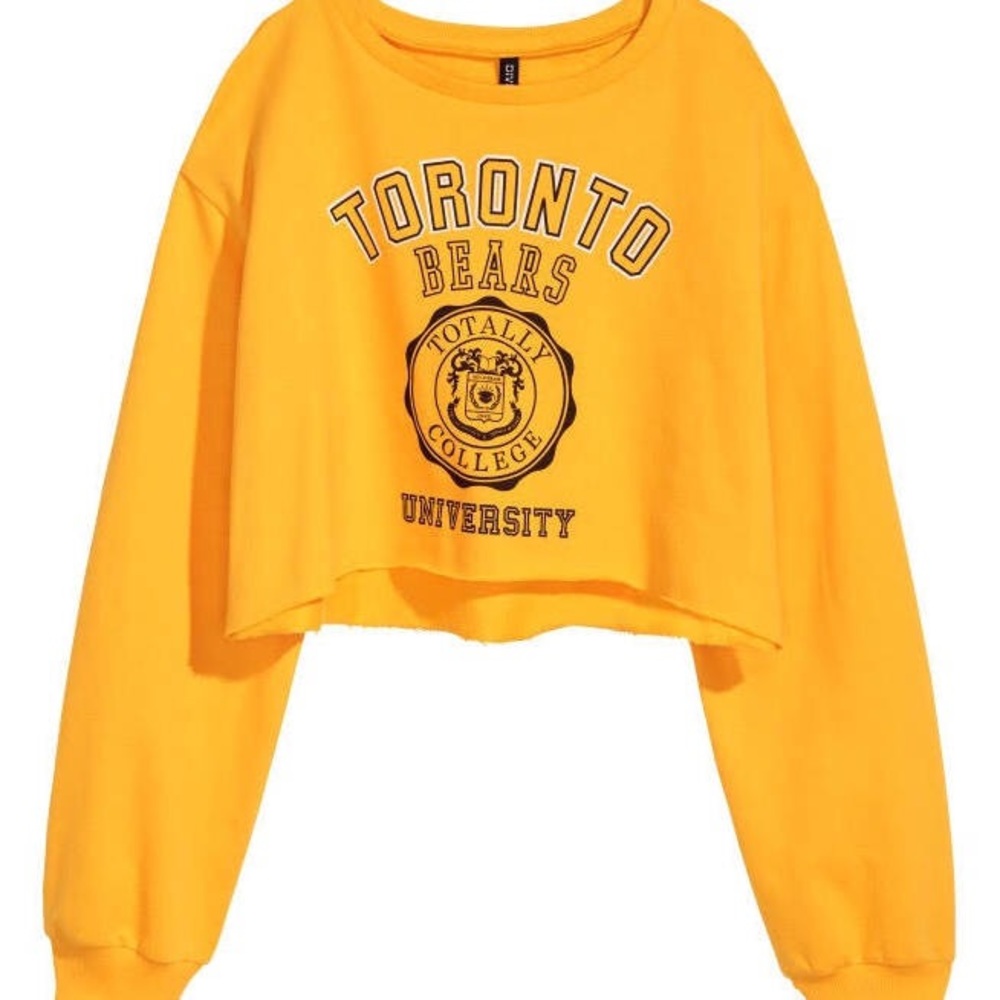 Yellow Long Sleeve Crop Top
